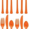 Orange Plastic Reusable Cutlery Set, Pack of 36