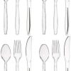 Transparent Plastic Reusable Cutlery Set, Pack of 36