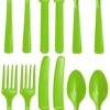Lime Green Plastic Reusable Cutlery Set, Pack of 36