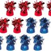 12 x Red & Blue Helium Latex Balloon Weight with Ribbon Roll