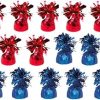 24 x Red & Blue Helium Latex Balloon Weight with Ribbon Roll