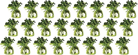 24 x Lime Green Helium Latex Balloon Weight with Ribbon Roll