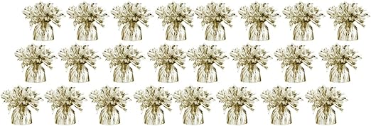 24 x Gold Helium Latex Balloon Weight with Ribbon Roll