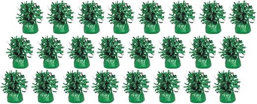24 x Green Helium Latex Balloon Weight with Ribbon Roll