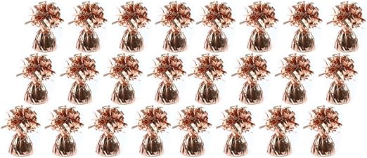 24 x Rose Gold Helium Latex Balloon Weight with Ribbon Roll