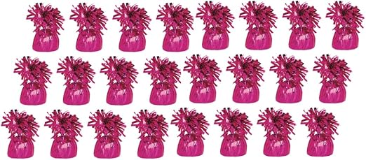 24 x Magenta Helium Latex Balloon Weight with Ribbon Roll