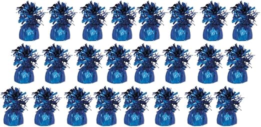 24 x Royal Blue Helium Latex Balloon Weight with Ribbon Roll