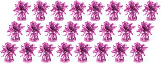 24 x Pink Helium Latex Balloon Weight with Ribbon Roll