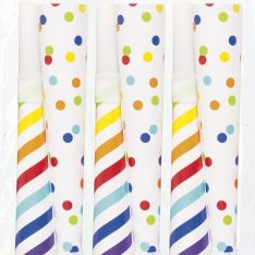 Stripes/Dots Party Horn Noisemakers, Pack of 6