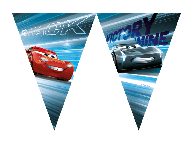 Pennant chain Disney Cars Victory Is Mine, paper garland with 9 pennants, 2.3 m