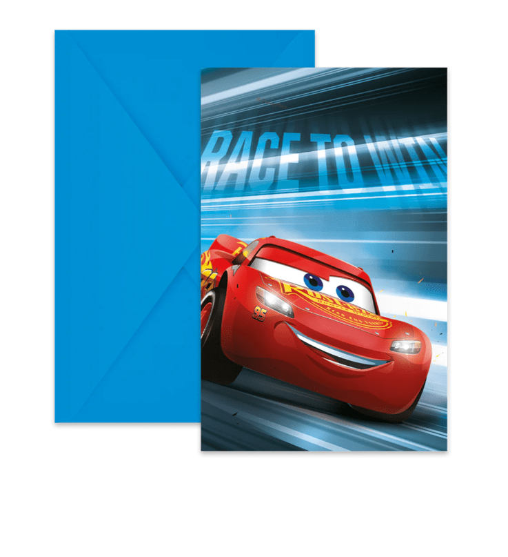 Invitation cards Disney Cars Victory is Mine, incl. envelopes, pack of 6