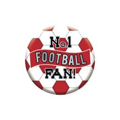 Red & White No. 1 Fan Football Badge