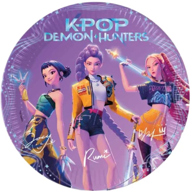 K-Pop Demon Hunters Round Paper Plates 23cm – Pack of 8