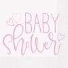 Baby Shower Napkins White Pink