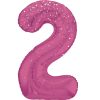 Pink Glitz Prismatic Number 2 Helium Foil Giant Balloon 86 cm / 34 inch