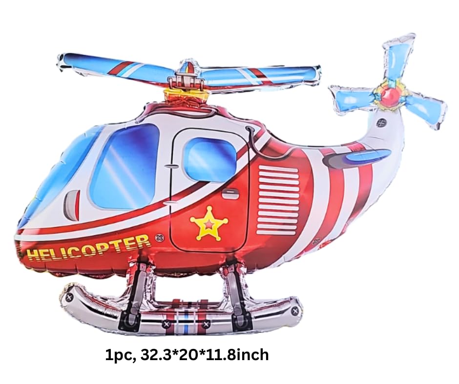 11.8inch Self standing Red Helicopter Foil Balloon