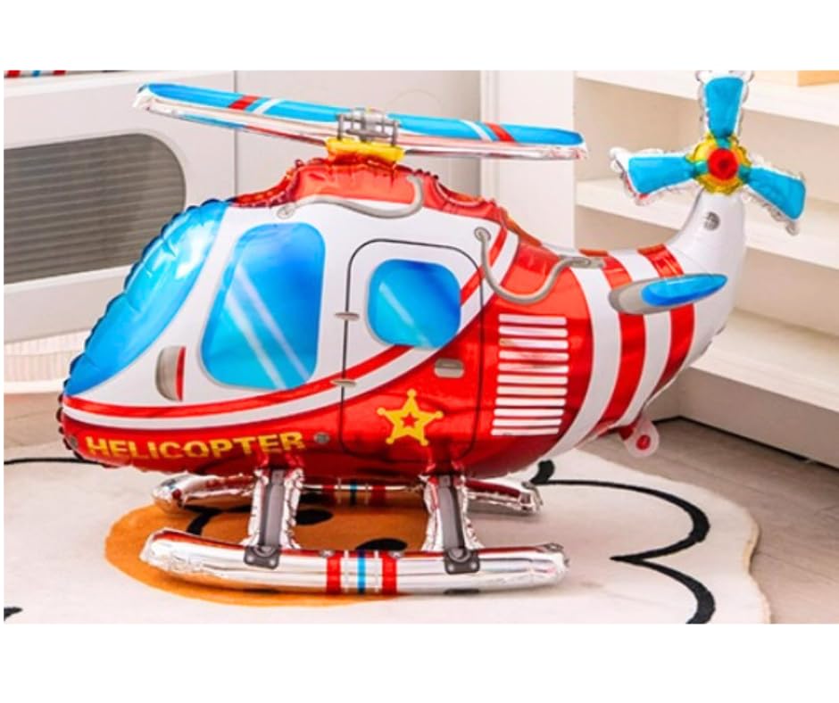 11.8inch Self standing Red Helicopter Foil Balloon - Image 2