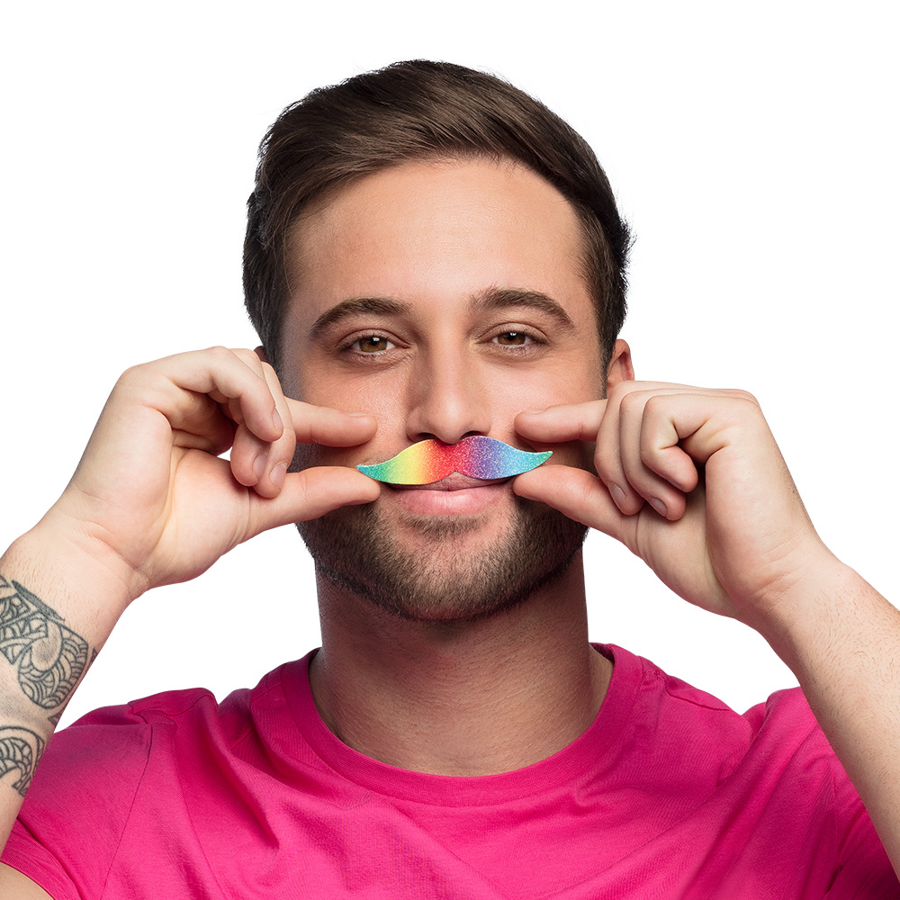 Set of 6 Rainbow Moustache - Image 4