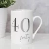 White Porcelain 40th Milestone Birthday Mug
