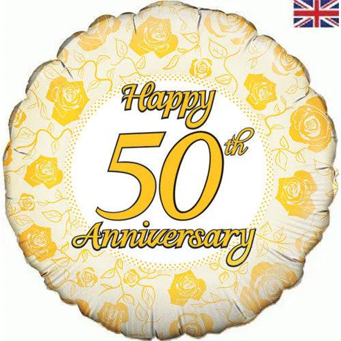 50th Golden Wedding Anniversary Balloon Foil Party Decoration Happy Anniversary