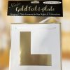 Alandra GOLD-LPLATE Foil L Plate with Hanging Ribbon