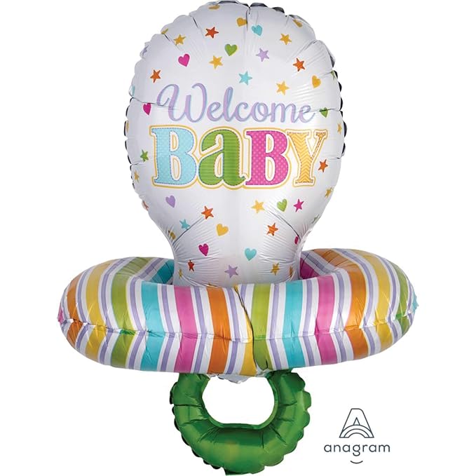 Baby Pacifier, 22″ x 29″, Multicolor Foil Balloon