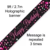 Sparkling Fizz Pink & Black Birthday Banner