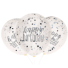 12" Glitz Black & Silver Birthday Confetti Balloons