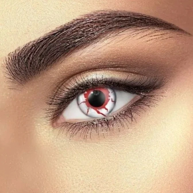 “Daily Blood Eye” costume contact lenses
