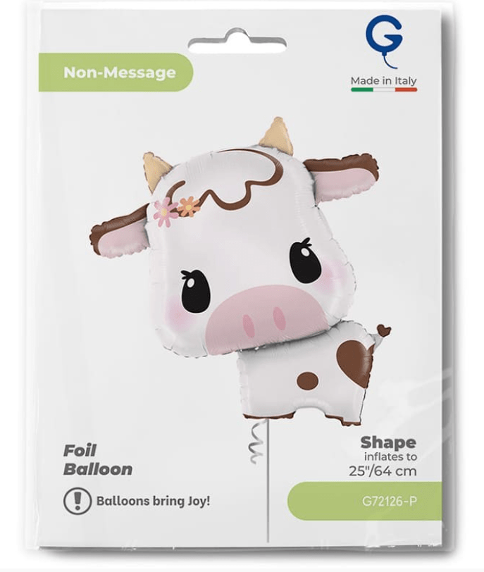33" Super Shape "Cute Cow" Foil Balloon - Image 2