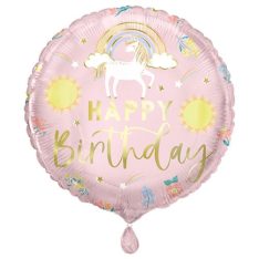 Pale Pink Birthday Dainty Unicorn Foil Balloon 46cm / 18 in