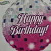 Pink Mirror Disco ball shaped foil balloon