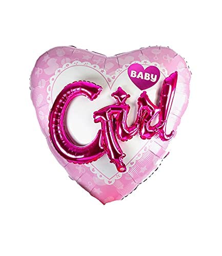 3D Baby Girl Printed Heart Shape 32 Inch Foil Balloon
