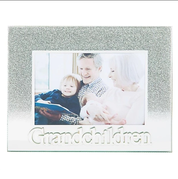 Silver Glitter Grandchildren Glass Picture Frame with Acrylic Letters – 5×3.5