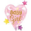 25 inch Baby Girl Heart & Stars Foil Balloon