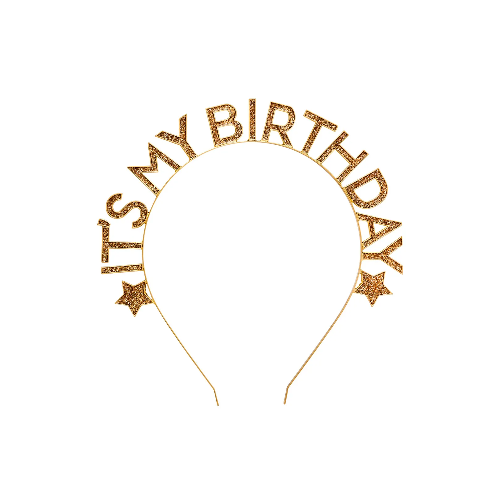 Gold ‘Happy Birthday’ Glitter Filled Metal Headband