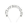 Silver 'Happy Birthday' Glitter Filled Metal Headband