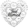 18" FOIL - JUST MARRIED - SILVER FILIGREE