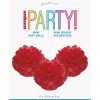 Mini Red Tissue Paper Pom Pom Party Decoration