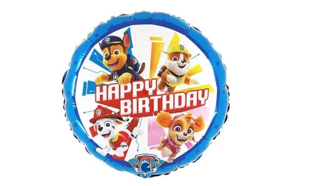 Paw Patrol Happy Birthday Round Shape Foil Helium Balloon 46cm / 18 in