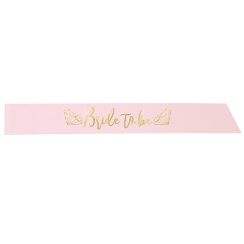 Pink & Gold Bride to Be Hen Party Satin Sash