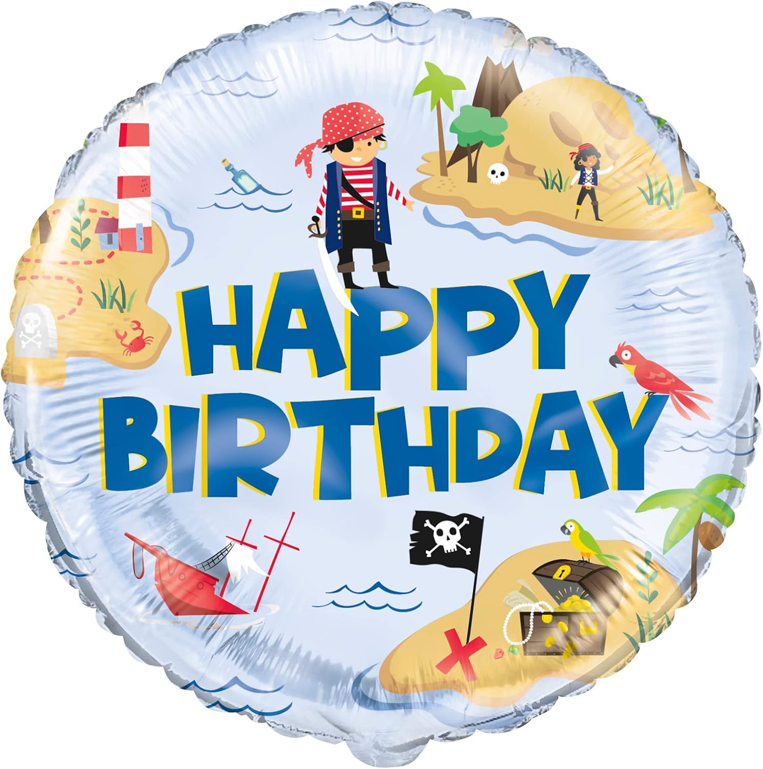 Ahoy Pirate Round Foil Balloon 18"