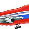Airplane Foil Balloon Red Blue Jet