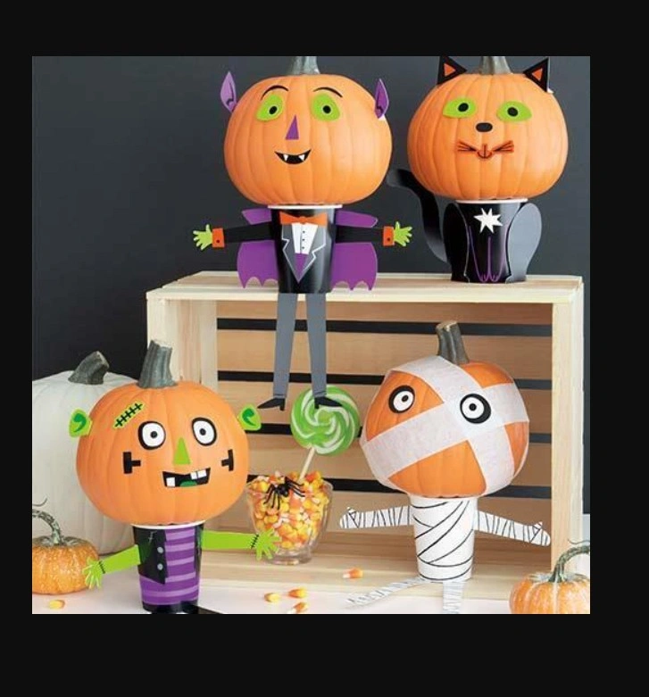 Party Halloween DIY Mini Pumpkin Decoration Set - 4 Kits - Image 2