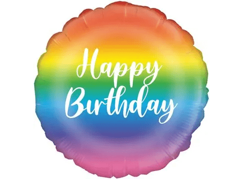 18 Inch Rainbow Happy Birthday Foil Balloon