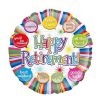 Retirement Speech Bubbles Round Foil Helium Balloon 46cm / 18 in