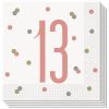 Glitz Rose Gold 13th Birthday Napkins, Pack of 16