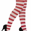 White And Red Striped Tights