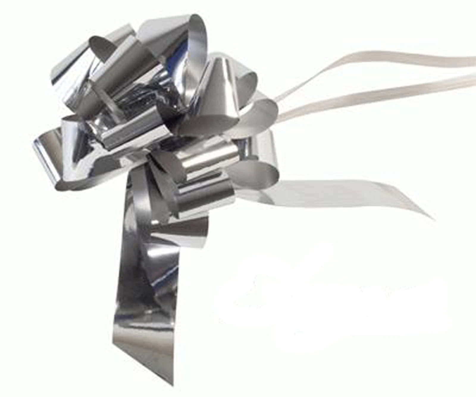 Metallic Silver Pull Bow