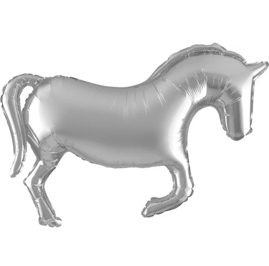 Silver Horse Shaped Foil Balloon 35 inches